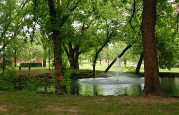 Fountain at the TWU Gardens