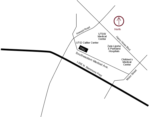 Map of Dallas Parkland Campus Location