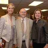 Drs. Feyten and Miller with the President of the TWU Board of Regents