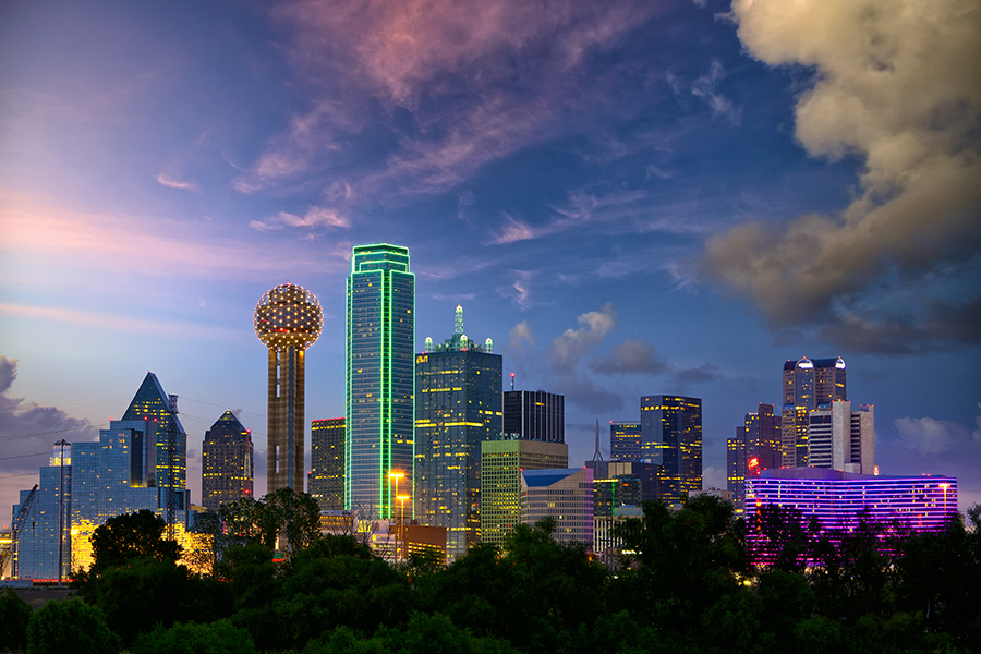 Dallas city skyline.