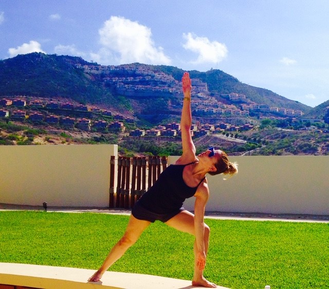 Woman performing a yoga pose.