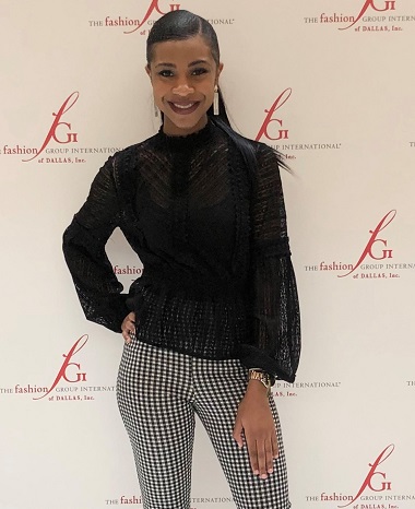 TWU fashion student Taylor Davis at the 2019 FGI Dallas Scholarship Competition event.