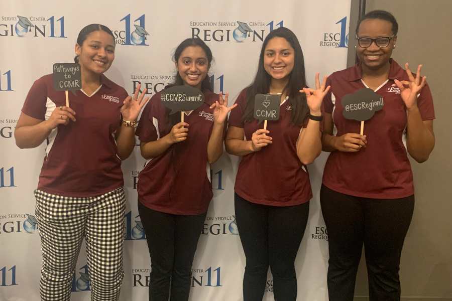 TWU Legacy Leaders Serena Fernandez, Sarah Matthew, Lesly Alvarado and Xaria Williams