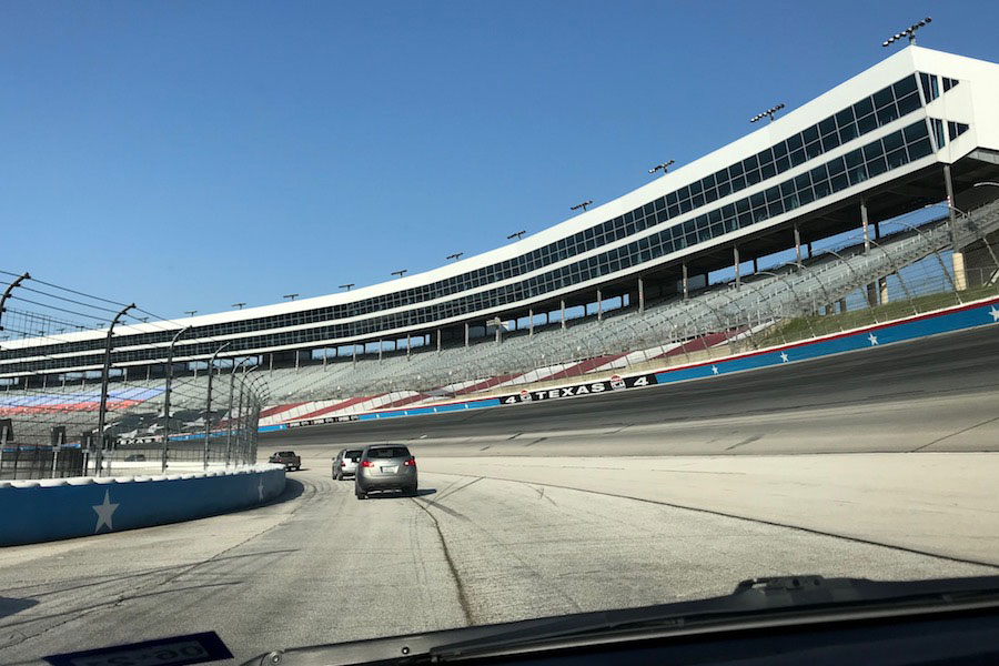 TWU graduates get to drive on the raceway track at Texas Motor Speedway