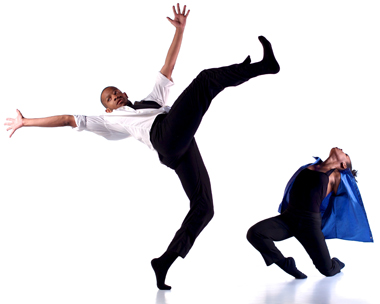 Male and female student dancing