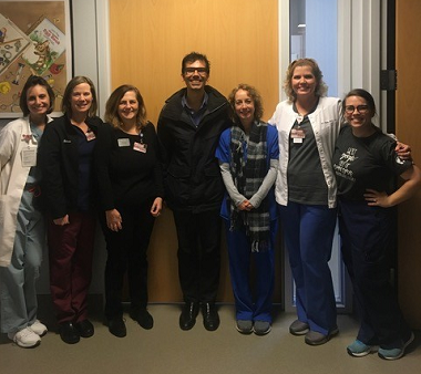 Dr. William Benner (center) with his Spanish interpretation class at TWU's simulation center in Dallas.