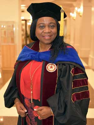 Florence Osuofa earns her PhD in marriage and family therapy.
