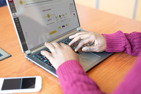 Student using Canvas
