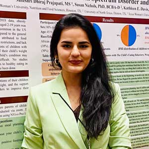 Miteshri Prajapati, a Ph.D. student in the Department of Nutrition Science at the Texas Woman’s