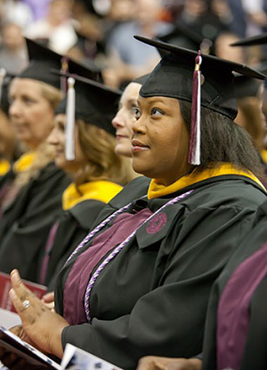 Student attending graduation