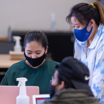 TWU informatics students in class