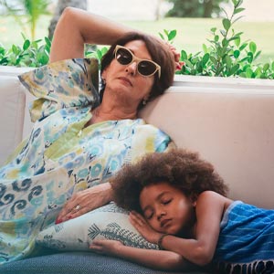 A woman and a child
