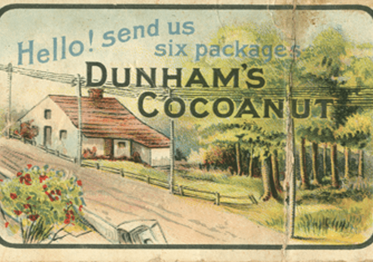 Detail of Dunham's Cocoanut Bookmark