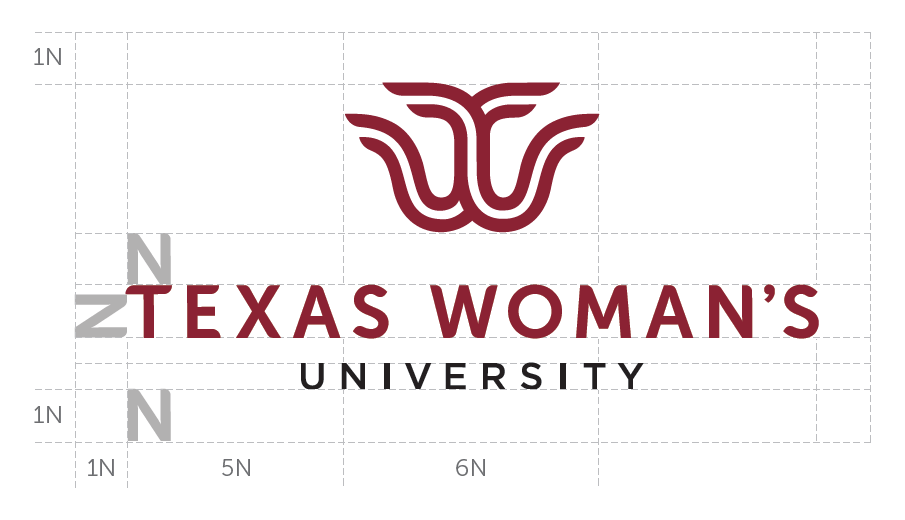 Area of Isolation shown with N spaces on the TWU logo.