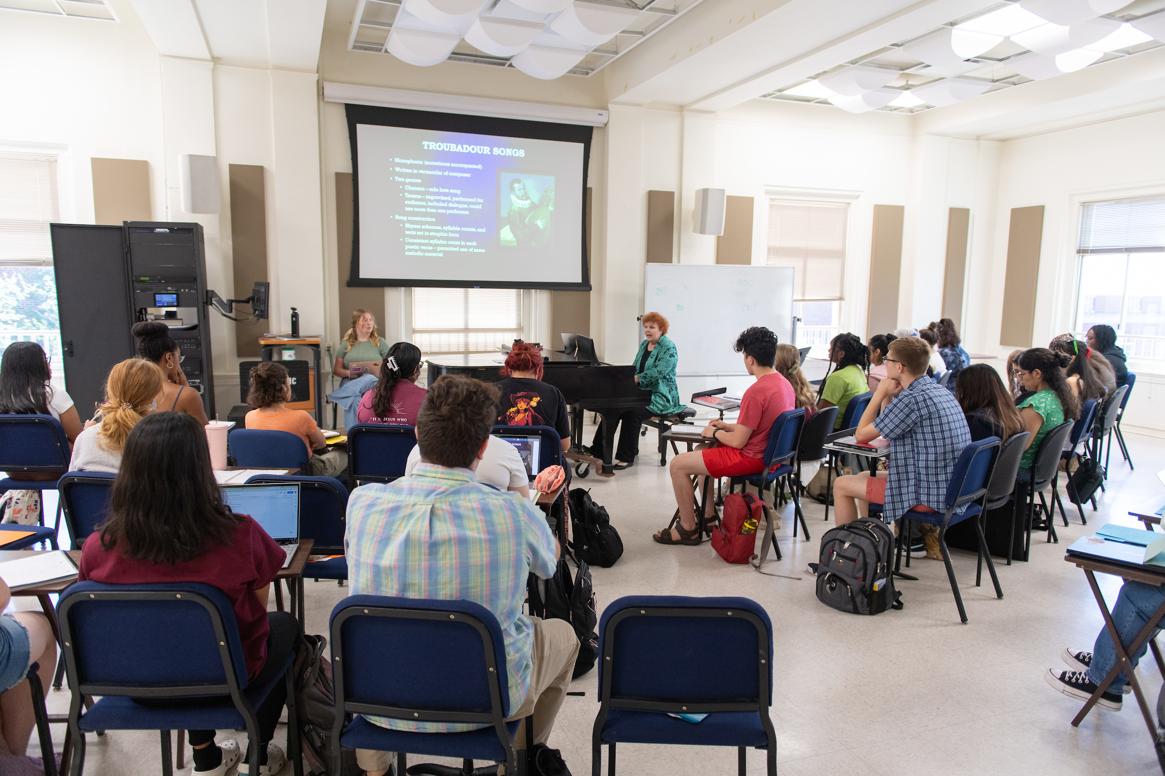 Photo of a TWU Music classroom in session