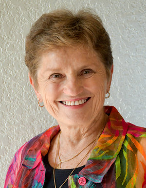 Smiling woman with short hair