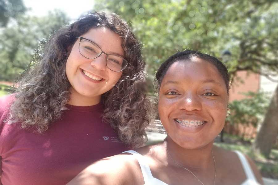 TWU PhD students Paloma Silva and Tamara Starling