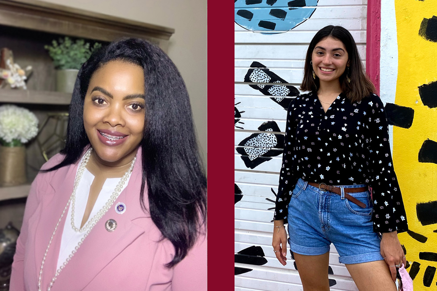 TWU students Chanel VanHook (l) and Fiama Villagrana-Ocasio (r)