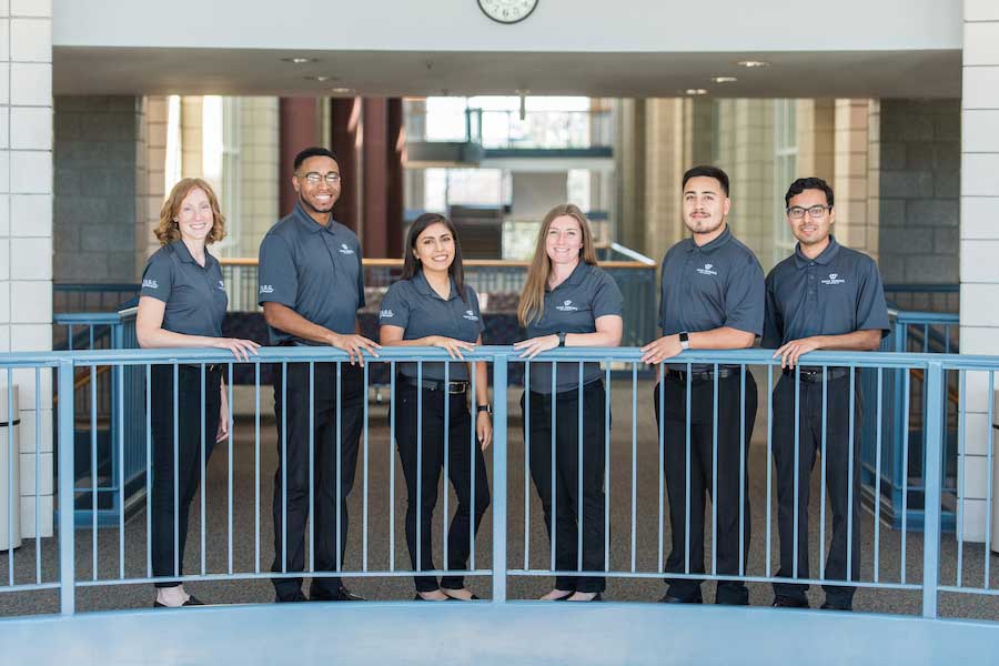 TWU's Good Vibrations Team of six kinesiology undergraduate students