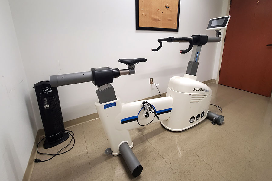 a Lode cycle ergometer in a small room