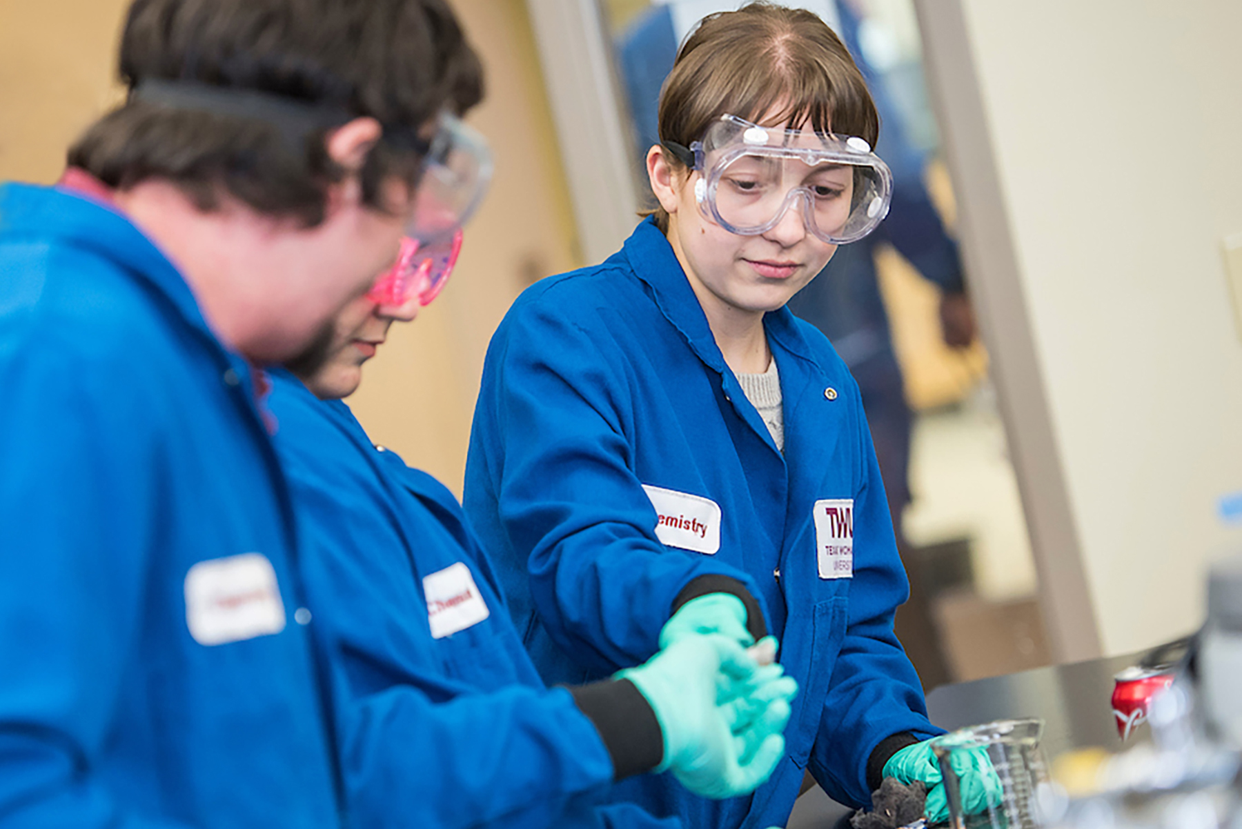 Students working in biochemistry lab