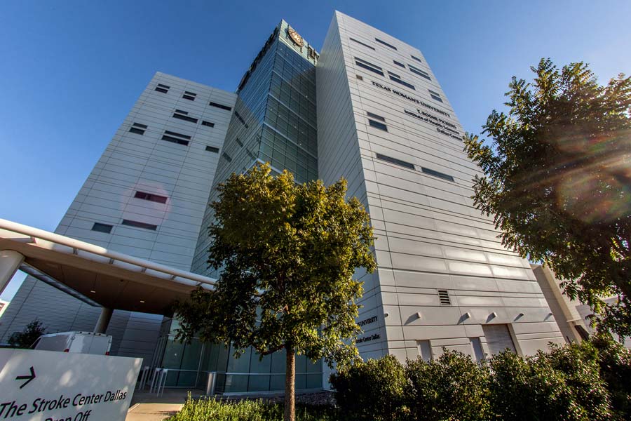 The TWU T. Boone Pickens Institute of Health Science building exterior.	