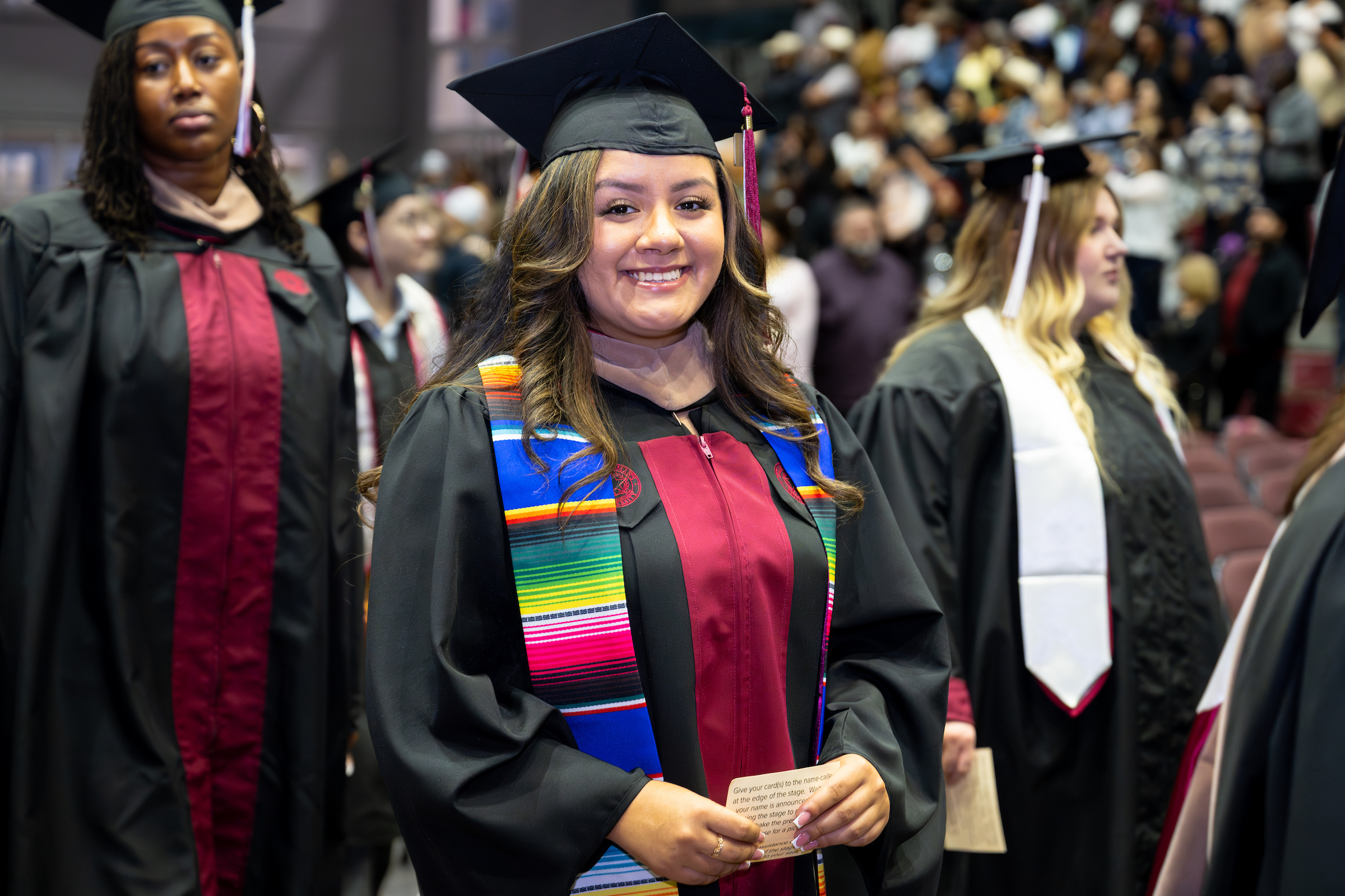 Hispanic student graduating. 