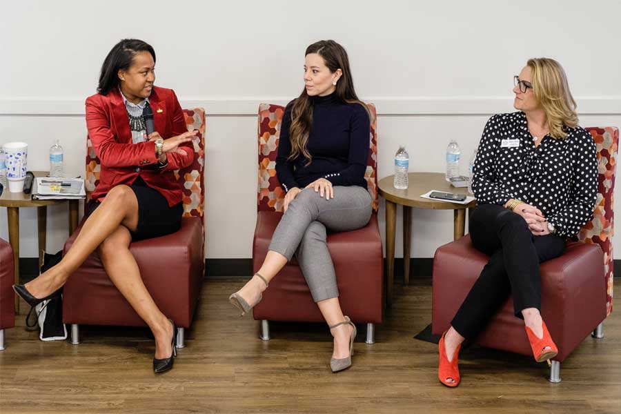 Three women in politics speak at an event at TWU